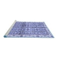 thumbnail image 2 of Ahgly Company Machine Washable Indoor Square Oriental Blue Traditional Area Rugs, 4' Square, 2 of 4