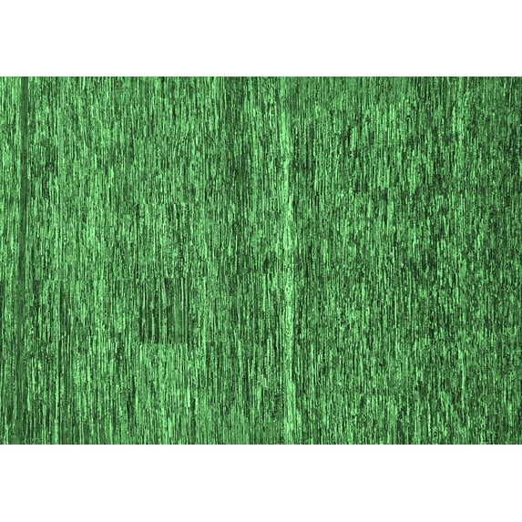 Ahgly Company Indoor Rectangle Abstract Emerald Green Modern Area Rugs, 7' x 9'