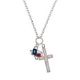 thumbnail image 2 of Delight Jewelry Silvertone Texas Outline with Flag I Set You Apart Engraved Cross Zoey Necklace, 28", 2 of 4