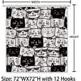 thumbnail image 5 of Funny Cat Shower Curtain for Bathroom Decor Cartoon Cute Kitten Face Animals Polyester Waterproof Bathroom Curtain with 12 Hooks 72"X72" Birthday Gifts for Women Cat Lovers,Washable,Black, 5 of 6