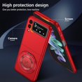 thumbnail image 5 of Magnetic Case for Samsung Galaxy Z Flip 3 Case with Kickstand & Ring Holder, [Compatible with MagSafe Charging] Slim Ultra PC Back Scratch-Resistant Military Grade Shockproof Case, Red, 5 of 14