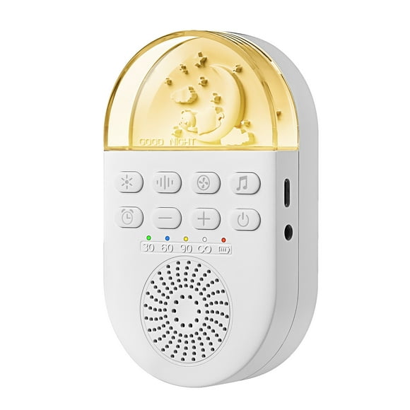 Sonajero Ruido Blanco Máquina de sonido de ruido blanco Calmante para dormir para bebés con luz cálida suave / luz blanca 24 temporizadores de sonidos relajantes Máquina de sonido natural con cordón p Tomshoo Sonajero Ruido Blanco