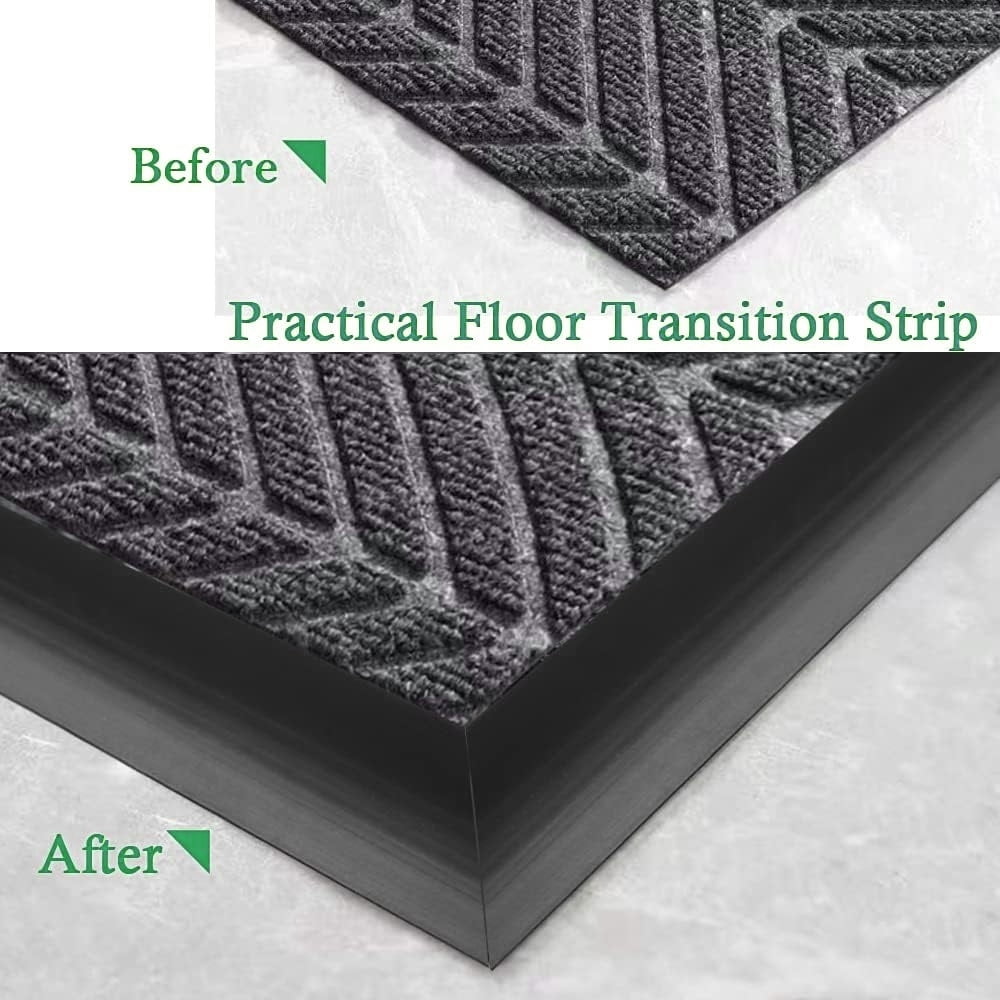 2/5" to 3/5" Floor Transition Strip 78 inch Vinyl Door Threshold Flooring Transition Strip Self Adhesive Carpet Edging Strip for Laminate Doorway Edge Threshold