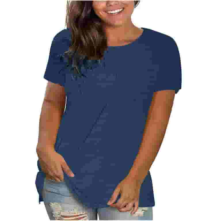 【oan】Bloue short sleeve T shirt Zpanxa Womens Plus Size Summer Tops, Short Sleeve Loose Fit