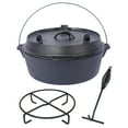 thumbnail image 5 of Pre-Seasoned Cast Iron Dutch Oven with Skillet Lid, Outdoor Camping Dutch Oven for Campfire, Fireplace Cooking, BBQ & Baking, 5 of 7
