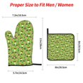 thumbnail image 2 of Daiia Cute Green Frog Pattern Oven Mitts and Pot Holders 4 pcs Set,High Heat Resistant 500 Degree Extra Thicken Long Kitchen Cotton Oven Glove, 2 of 6