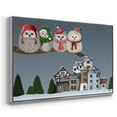 thumbnail image 3 of Christmas Christmas Owl Village - Framed Gallery Wrapped Holiday Canvas - 17 x 25 - Silver Frame, 3 of 8
