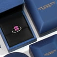 thumbnail image 5 of Gem Stone King 925 Silver and 10K Yellow Gold Pink Created Sapphire and Black Onyx and Lab Grown Diamond Engagement Ring for Women | 1.86 Cttw | Oval 9X7MM | September Birthstone | Size 8, 5 of 6