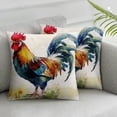 thumbnail image 3 of PIKWEEK Vintage Rooster Farmhouse Style Pillow Covers Rustic Cock Cushion Covers with Geometric Pattern Country Home Decorative Cotton Pillowcases A set of two  Multiple specifications White, 3 of 7