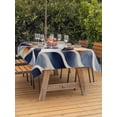thumbnail image 4 of 60x84 Inch Outdoor Tablecloth with Umbrella Hole Zipper Rectangle Navy Blue Burnt Orange Botanical Rectangular Tablecloths Outside Waterproof Palm Leaf Abstract Patio Table Cover for Picnic Party, 4 of 8