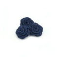 thumbnail image 3 of 6pcs Burlap Roses Hessian Jute Flower Rustic Vintage Rose for Christmas Wedding Embellishments (Deep Blue), 3 of 5