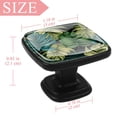 thumbnail image 4 of 4 Pcs Square Cabinet Handle Drawer Pulls Tropical Leaves Knobs with Screws Furniture Office Cabinet Knob Decoration, 4 of 7