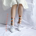 thumbnail image 4 of LYXSSBYX Fuzzy Socks for Women Hot Sale Clearance Spring And Summer Printing College Wind Socks Breathable Half Socks, 4 of 9