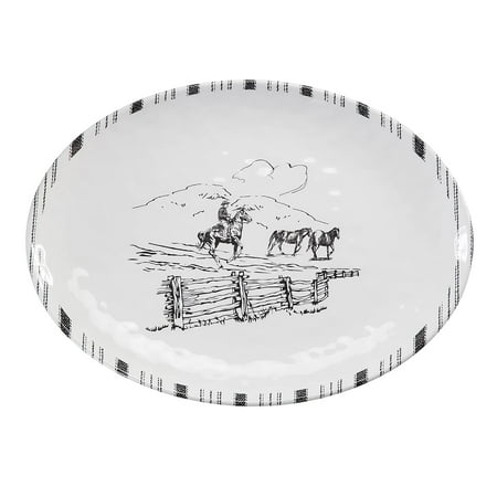 

Paseo Road By | Ranch Life 1 Piece Melamine Serving Platter Black And White Western Rustic Cabin Farmhouse Style Dinnerware