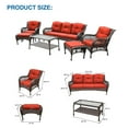 thumbnail image 3 of Jeco 6pc Wicker Seating Set in Espresso with Red Cushions, 3 of 12