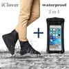 "Waterproof  Rainproof 10.6 inch/US 8.5 Shoe Covers Rain Boots Overshoes Protector PVC Fabric Zippered Anti-Slip + IClover 5.5"" Waterproof Floating Cell Phone Device Case PVC Pouch iPhone 6/6S Plus"
