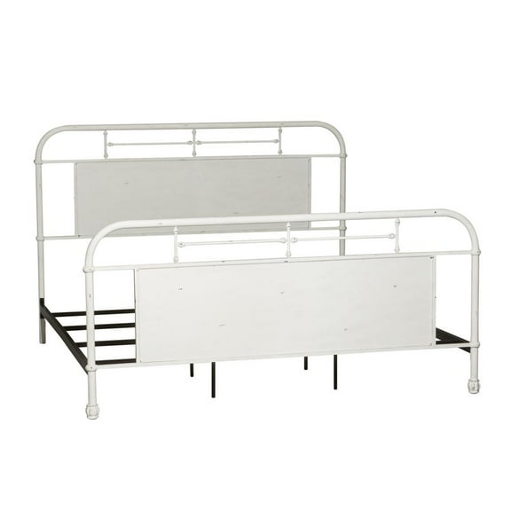 Vintage Series Metal Queen Metal Bed - Antique White