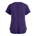 thumbnail image 3 of Scrubs for Women – Ultra Soft 4-Way Stretch V-Neck Top with Convenient Pockets, Easy Care Fabric Dark Purple XL, 3 of 4