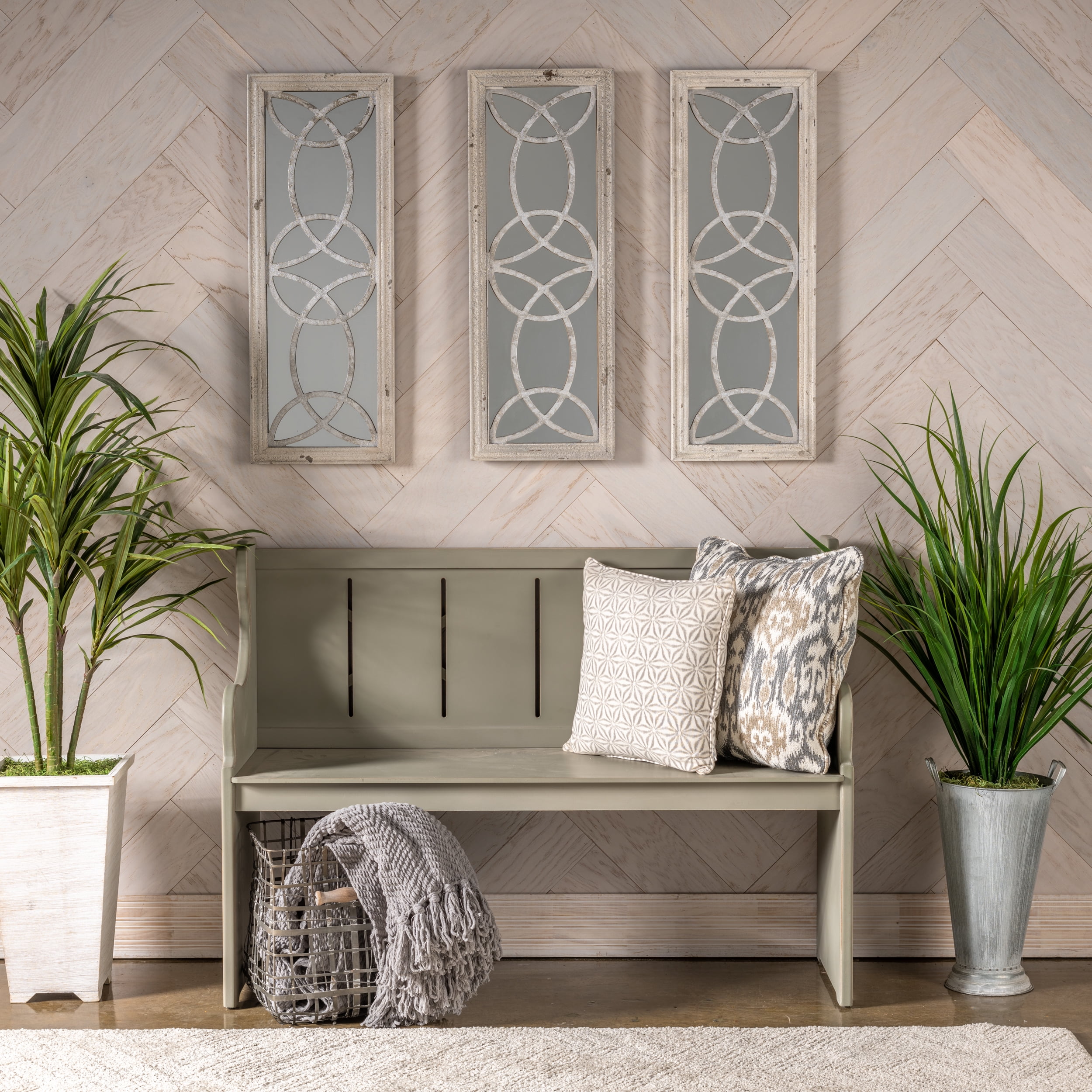 Grey Savannah Wooden Church Bench, 48" x 16" x 35" - Walmart.com