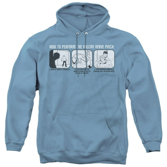 St:Original Vulcan Nerve Pinch Adult Pullover Hoodie Sweatshirt Carolina Blue