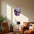 thumbnail image 5 of Canvas Wall Art Brooklyn Bridge Modern New York Abstract Canvas Cityscape Colorful NYC Oval Framed Canvas Prints Vintage Wall Hanging Decor for Home Office Decorations 8.6"x11.4", 5 of 7
