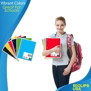 E-CLIPS USA Wide Ruled Single Subject Spiral Notebook, 50 GSM, 70 Sheets, 48 Pack