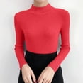 thumbnail image 4 of MYAOYINo Boundaries Womens Long Sleeve Mock Neck Tee Ribbed Knit Basic Slim Versatile Top, 4 of 6
