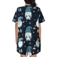 thumbnail image 3 of Lsque Gnome and Snowflakes Women's Short-Sleeved Pajama Set - 2 Piece Soft and Lightweight Sleepwear Set-4X-Large, 3 of 9