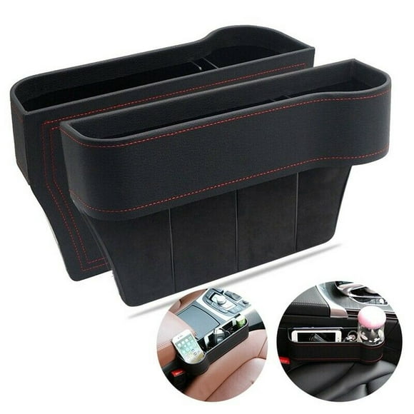 Car Gap Catchers, Car Seat Gap Filler Car Seat Side Pocket PU Leather Car Space Storage Box for Cup Bottle Mobile Phone Holder Coin Collector Console Side Pocket