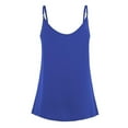 thumbnail image 6 of Wycnly Tank Tops for Women Casual Button Down Loose Fit Spaghetti Strap Tops Camisole Tank Summer Solid V-Neck Sleeveless Shirts Fashion Blouses Blue XL, 6 of 7