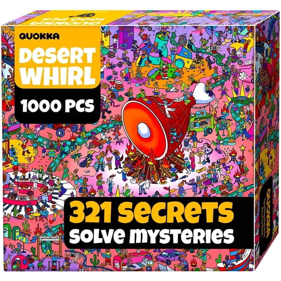Quokka 1000 Piece Puzzle for Adult – Desert Whirl Jigsaw Puzzles with Hidden Secrets – Detailed Visual Puzzle Game