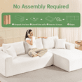 thumbnail image 5 of 108" Cloud Couch Sectional, Deep Seating Modular Sofa with L-Shaped Chaise, Boneless Upholstered Corduroy Sectional for Living Room or Apartment, No Assembly Required (Beige, Right Facing Chaise), 5 of 20