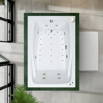 WaterTech Acrylic 60 in. x 48 in. Drop-In Whirlpool and Air Bath Combination Tub - Biscuit