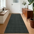 thumbnail image 2 of GlowSol 2'x6' Washable Hallway Runner Rug Modern Solid Color Runner Rug Bedside Non Slip Runners for Kitchen Laundry, Black, 2 of 7