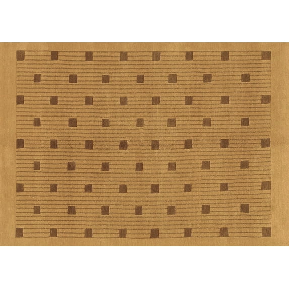 Ahgly Company Indoor Rectangle Abstract Brown Modern Area Rugs, 2' x 5'