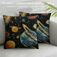 thumbnail image 3 of Creowell Planet Throw Pillow Cover Fantasy Starry Sky Universe Outer Space Planets Star Multicolor Pillow Covers Square Soft Couch Cushion Case for Bedroom Living Room Decor, 3 of 5