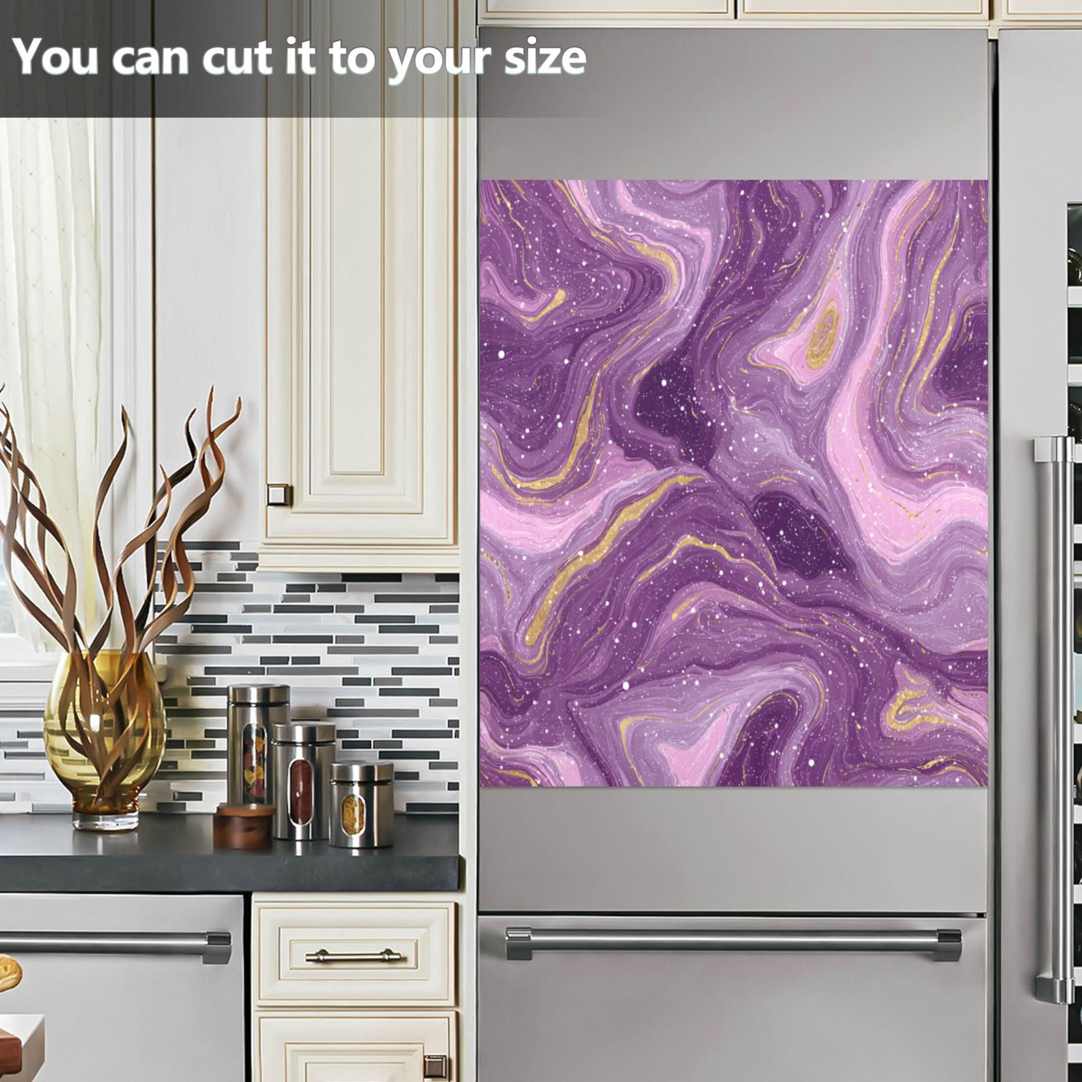 Dishwasher Magnetic Refrigerator Magnet Cover Sticker Home Decorative 23"x26" Hints Of Pink Marble