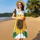 thumbnail image 4 of Disketp Sunflowers (2) para Vestido de Manga Corta para Mujeres, Vestidos de Verano para Mujeres, Casual y Holgado para la Playa, 4 of 6