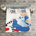 thumbnail image 3 of Ambesonne Colorful Quilted Bedspread Set 3 Pcs, Alice with Cup, King Size, Multicolor, 3 of 3