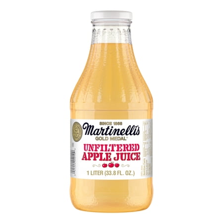 Martinelli's Unfiltered Apple Juice, Multi-Serve Glass Bottle, 1 Liter