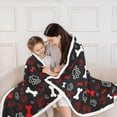 thumbnail image 5 of Dog Paw Print Blanket for Boys Kids Cute Animal Puppy Throw Blanket Dog Themed Fleece Blanket for Teens Girls Pet Animal Dog Fuzzy Blanket Bone Print Sherpa Blanket Dog Lovers Bed Blanket 40"X50", 5 of 8