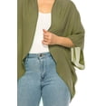 thumbnail image 5 of MOA Collection Women's Plus Size Casual Cardigan Loose Fit Soft Draped Kimono Sleeve, 5 of 6