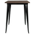 thumbnail image 6 of Flash Furniture 31.5" Square Black Metal Indoor Bar Height Table with Walnut Rustic Wood Top, 6 of 6