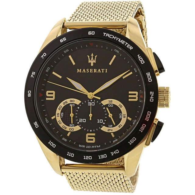 Maserati Men's Traguardo R8873612010 Chronograph and 24-Hour Time Display Gold Stainless-Steel Watch