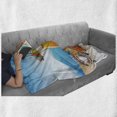thumbnail image 6 of Pearls Soft Flannel Fleece Throw Blanket, Seashells and Glass of Juice Seascape Summer Beach Cartoon Art Print, Cozy Plush for Indoor and Outdoor Use, 60" x 80", Blue Orange Purple, by Ambesonne, 6 of 6