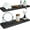 Black, variant on Floating Shelves 24 inch Long, Distressed Rustic Wooden Wall Shelves for Bathroom Living Room Bedroom Kitchen Farmhouse Set of 2-24x6.7x1.25 inch-Distressed Walnut