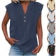 thumbnail image 1 of Camisas de vestir para mujer,Blusa de mujer con cuello en V, camiseta holgada de manga larga, mezcla de algodón y lino, top informal para uso diario, sopatenor, 1 of 8