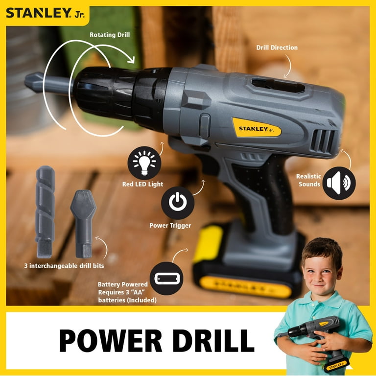 STANLEY Jr Kids Toy Battery Powered Drill