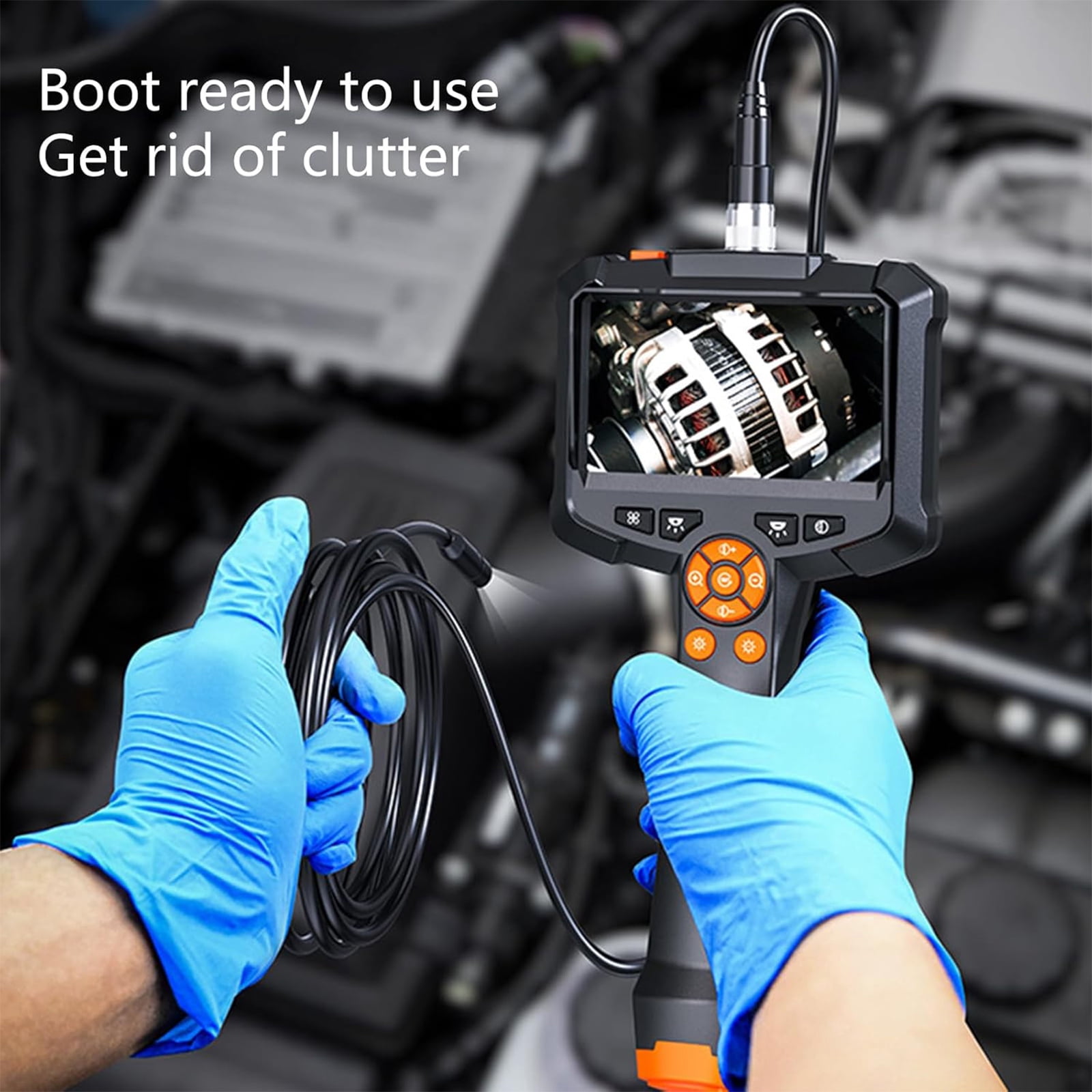 Industrial Endoscope Inspection Camera Waterproof Borescope Scope Camera with 4.3inch Screen USB C Rechargeable