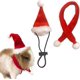 thumbnail image 1 of Gorro de Papá Noel con bufanda de animal pequeño, disfraz de conejillo de indias, gorro de rata de Halloween, conjunto de ropa de conejo, traje de regalo de Navidad para hámster planeador de azúcar, JAMW Sencillez, 1 of 4